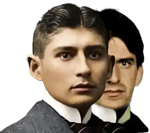 zeigt Kafka und mich im jugendlichen Doppelporträt