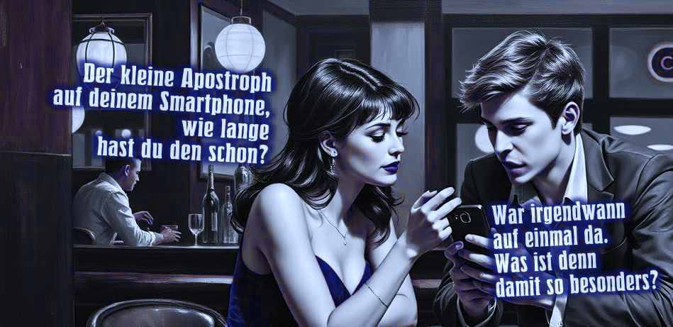 zeigt Josef und Elsas mit Smartphones in der Bar