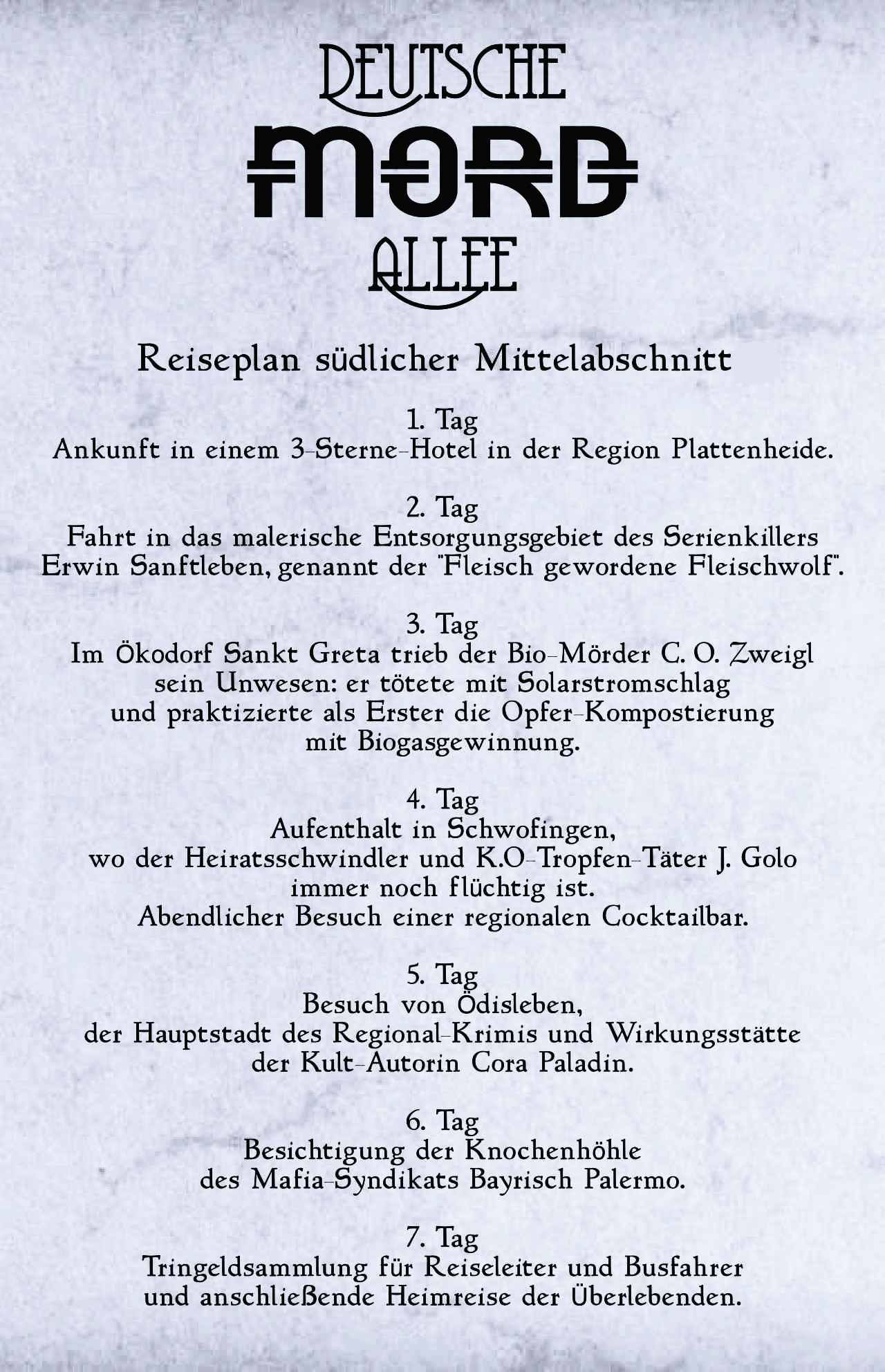 deutsche mord allee reiseplan