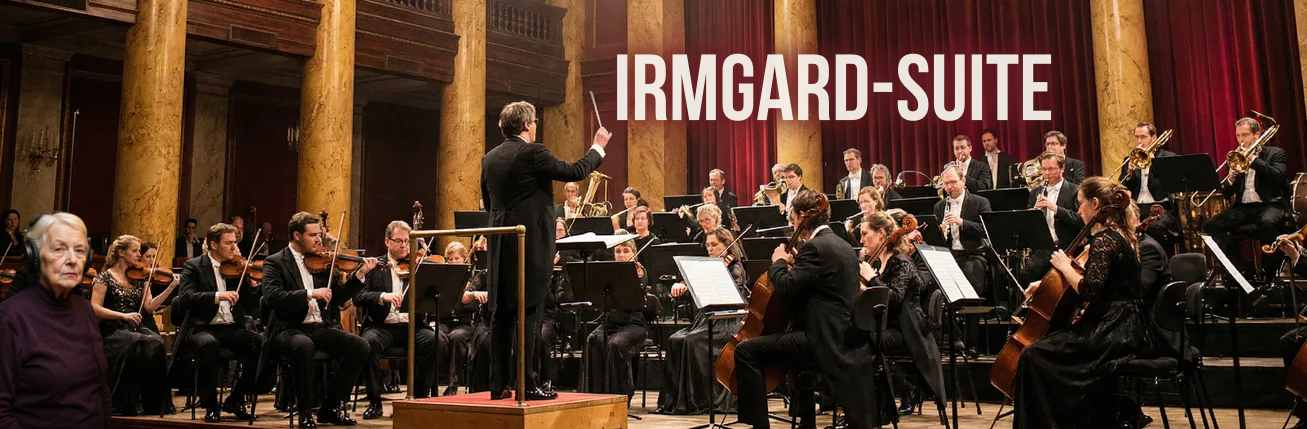 zeigt Irmgard Krause mit einem Sinfonieorchester