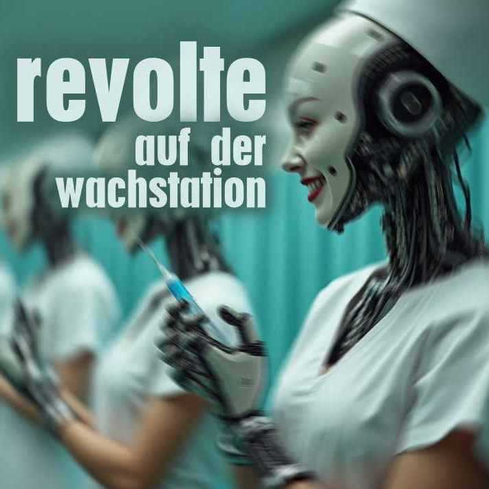 Cover: Revolte auf der Wachstation, zeigt Roboter-Krankenschwester mit Injektionsspritze
