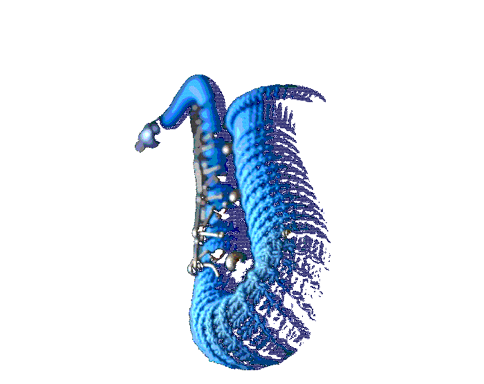 zeigt das Logo Leises Lärmen, einen Sprechtrichter aus blauer Wolle gestrickt