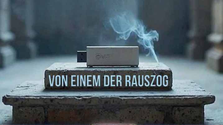 Cover zu Von einem, der rauszog, zu sehen ein USB-Stick auf einem Opferaltar
