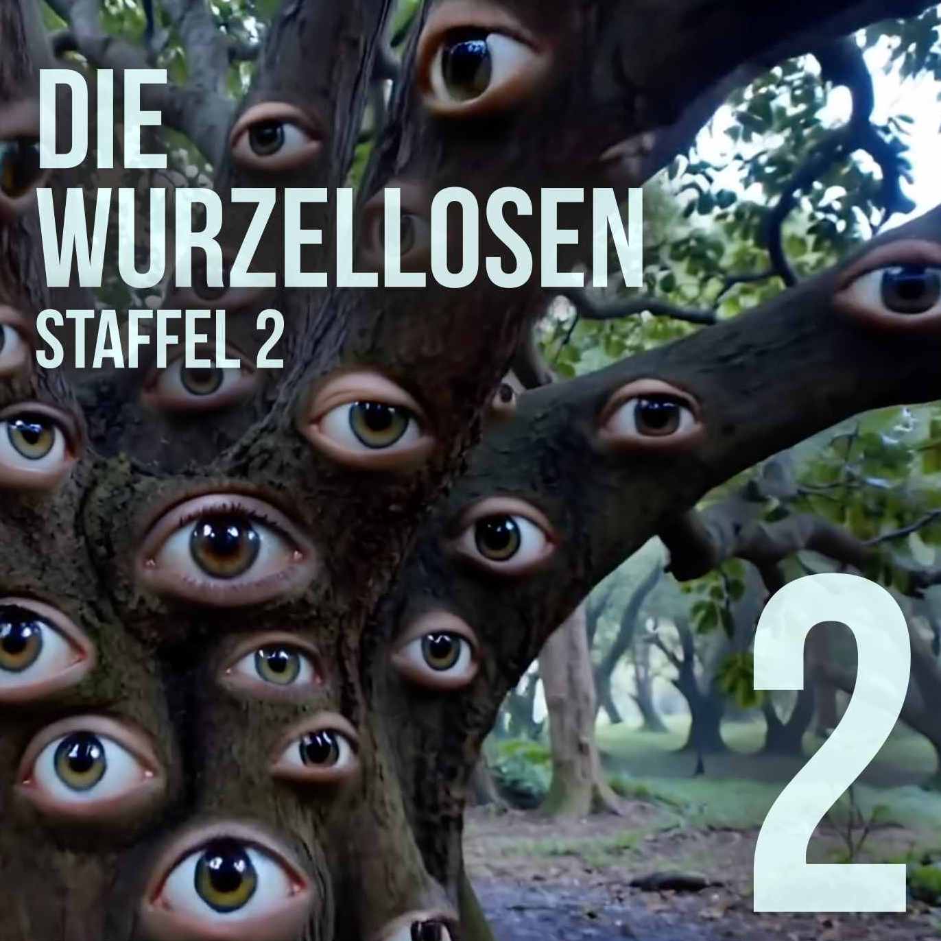 zeigt einen Baum mit Augen