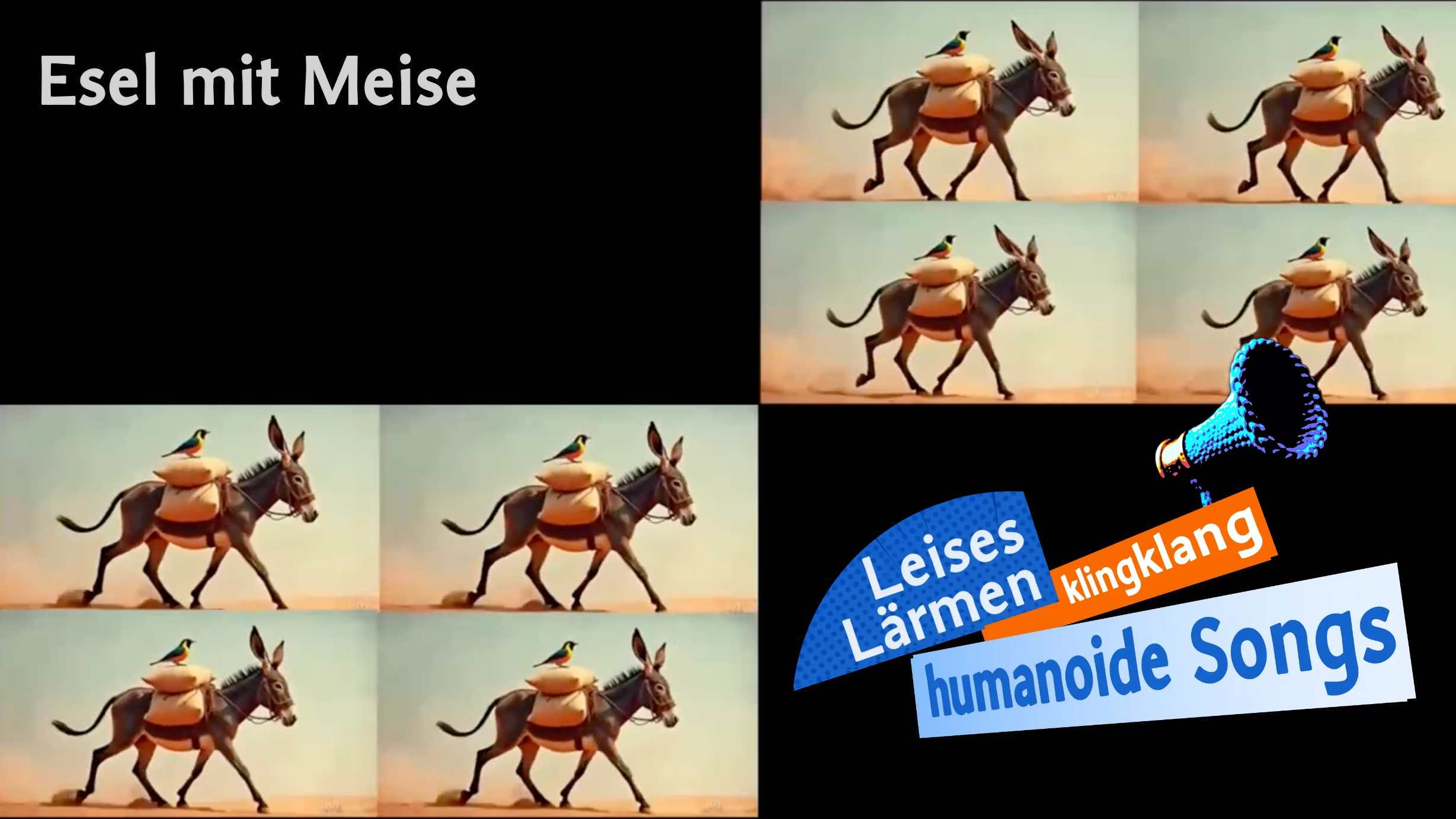 Esel mit Meise